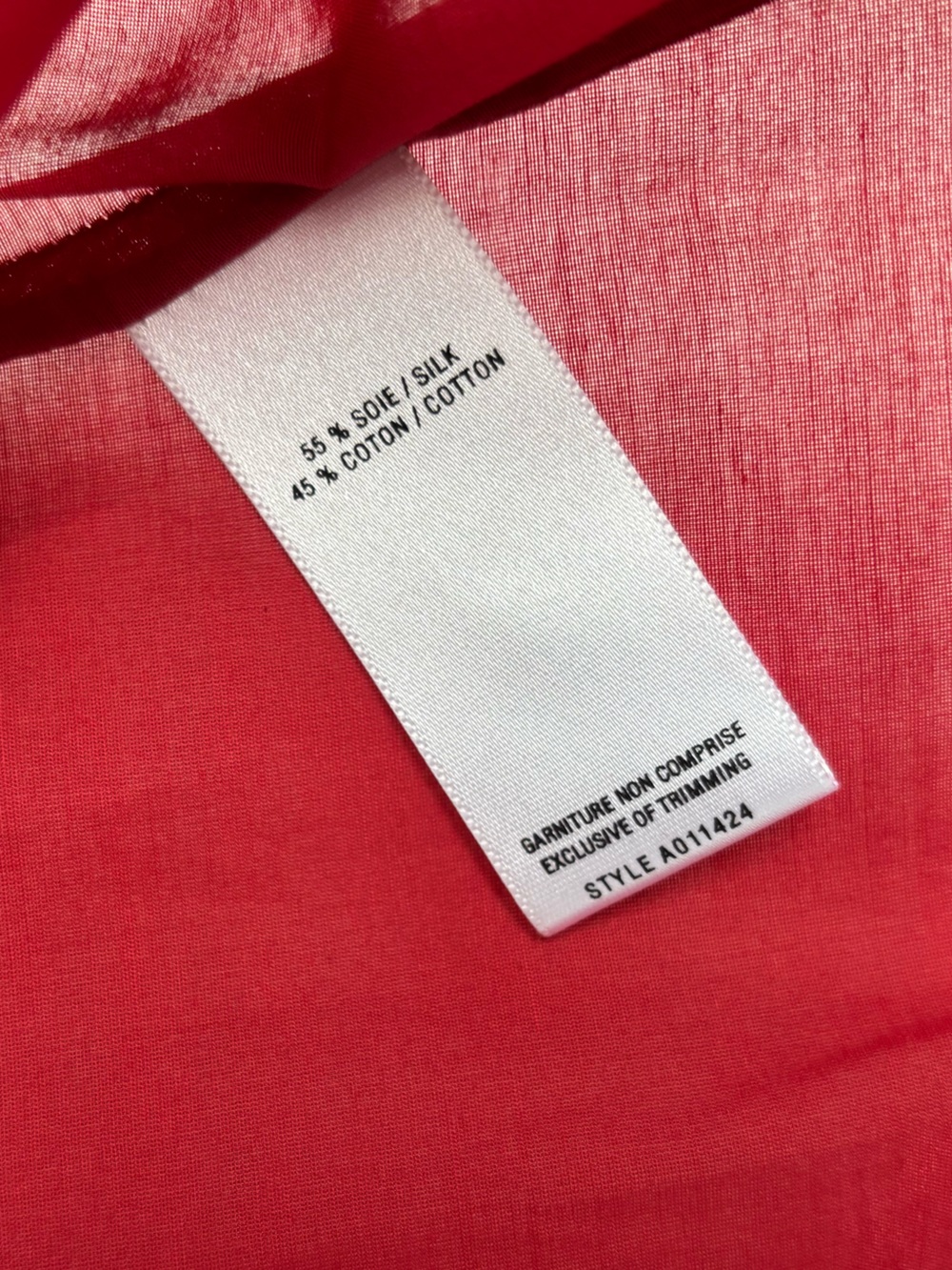 Silk Red Blouse - Picture 3 of 3